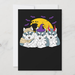 Save The Date Mummy witch siberian husky dog assolé