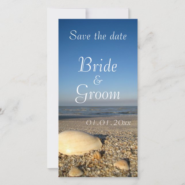 SAVE THE DATE - Muscheln am Strand (Vorderseite)