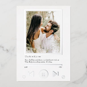 Save the Date Music Player First Dance Foto Folieneinladung