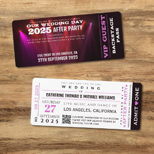 Save The Date Musique Concert VIP Billet avec QR Code