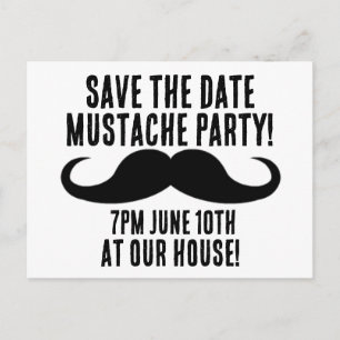 SAVE THE DATE MUSTACHE PARTY KINDER EINLADUNGEN