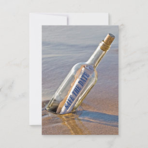 "Save The Date"-Nachricht in einer Flasche Save The Date