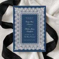 Nappe en dentelle bleu foncé de style vintage pour