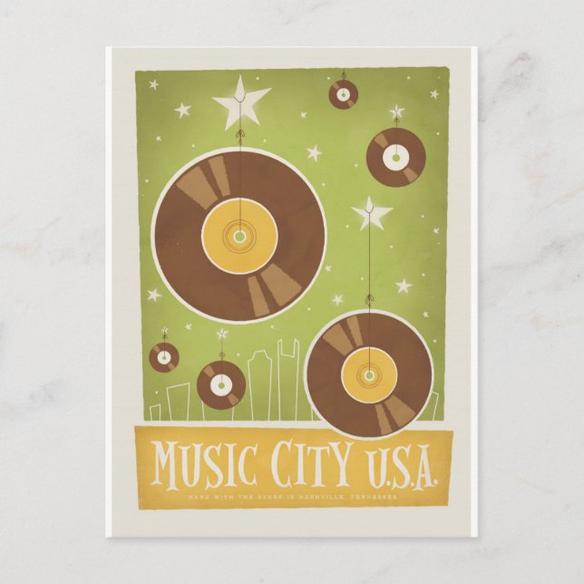 Save The Date | Nashville, TN - Platten Ankündigungspostkarte (Vorderseite)