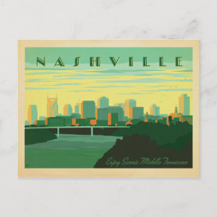 Save The Date Nashville, TN - Skyline Ankündigungspostkarte
