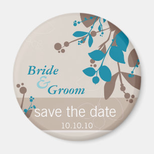 SAVE THE DATE: Natur - latte mocha aquamarin Magnet