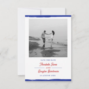 Save The Date Nautique Enregistrer la date Rustic Blue Paint Pho