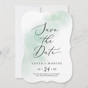 Save The Date Nettoyage aquarelle Mariage vert