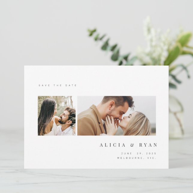 Save The Date Nettoyer simplement la photo élégante (Debout devant)