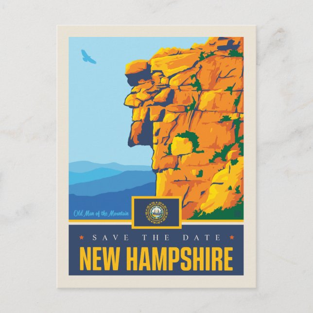 Save The Date | New Hampshire Einladungspostkarte (Vorderseite)