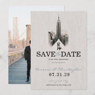 Save The Date New York City Bride & Groom Enregistrer La Date