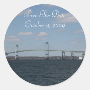 Save the Date, NEWPORT, RI Runder Aufkleber
