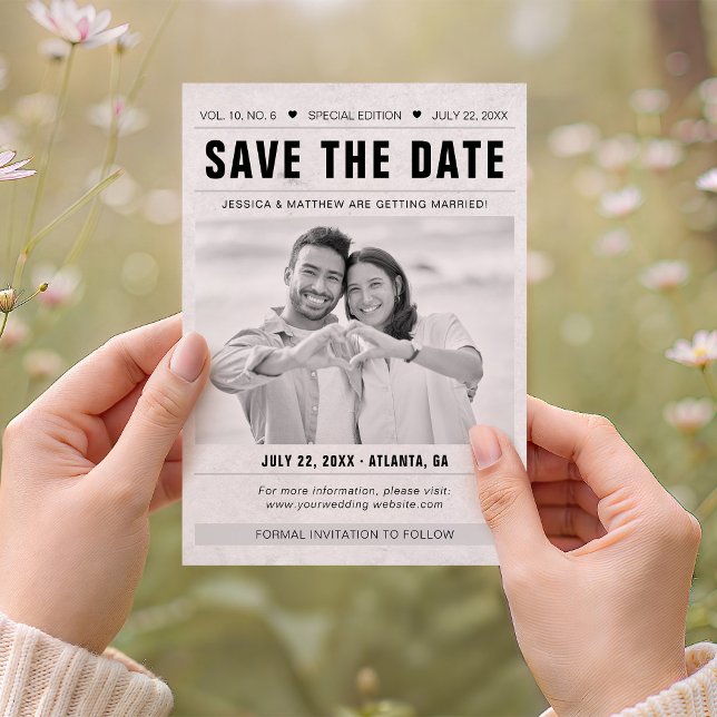 Save the Date Newspaper Template Photo Grunge (Von Creator hochgeladen)