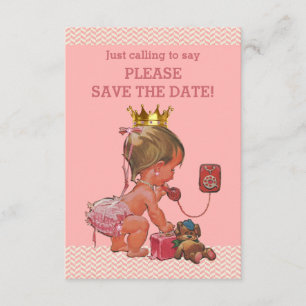 Save the Date Niedliche Prinzessin telefonisch Einladung