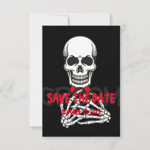 Save The Date noir blanc ROUGE halloween CRÂNE ÉPARGNEZ LA DATE 