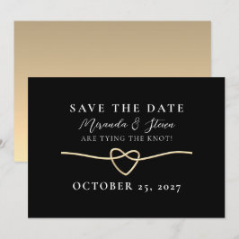 Save The Date Noir d'or moderne Noir mariage Enregistrer la date