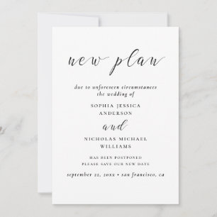 Save The Date Noir et blanc Changer la date. Plan nouveau modern