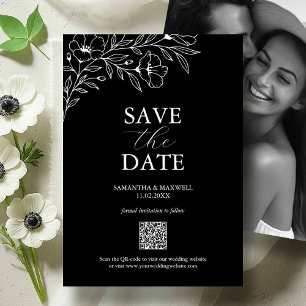 Save The Date Noir Et Blanc Mariage Enregistrer Les Dates