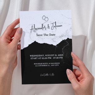 Save The Date Noir et blanc minimaliste informel, site Web Code 