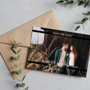 Save The Date Noir et Blanc simple Mariage Enregistrer la date