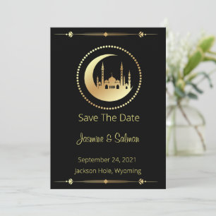 Save The Date Noir Et Or