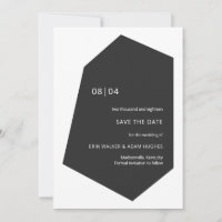 Noir Gras Moderne Initiales Minimales Geo Gemstone