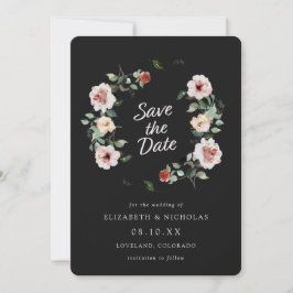 Save The Date Noir Mariage Élégant Enregistrer La Date