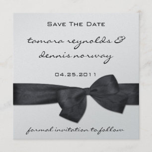 Save The Date Noir Ruban Silver Metallic Enregistrer La Date