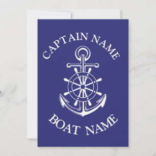 Save The Date Nom du capitaine de bateau sur mesure marine marin