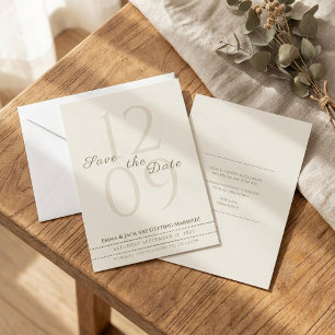 Save The Date Noms de script minimalistes neutres & grande date