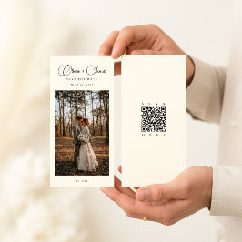 Save The Date Noms Élégants | Code QR de signet de script