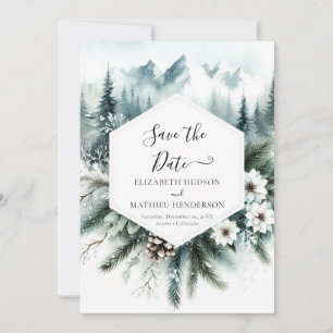 Save The Date Non Photo Elegant Mariage de montagne