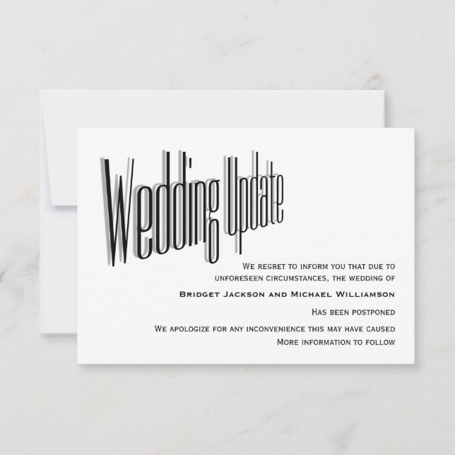 Save The Date Notification du mariage reportée (Devant)