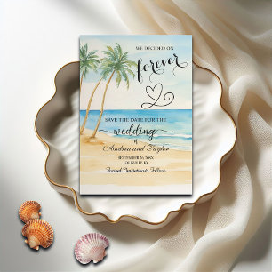 Save The Date Nous avons décidé de Forever Beach et Palm Trees