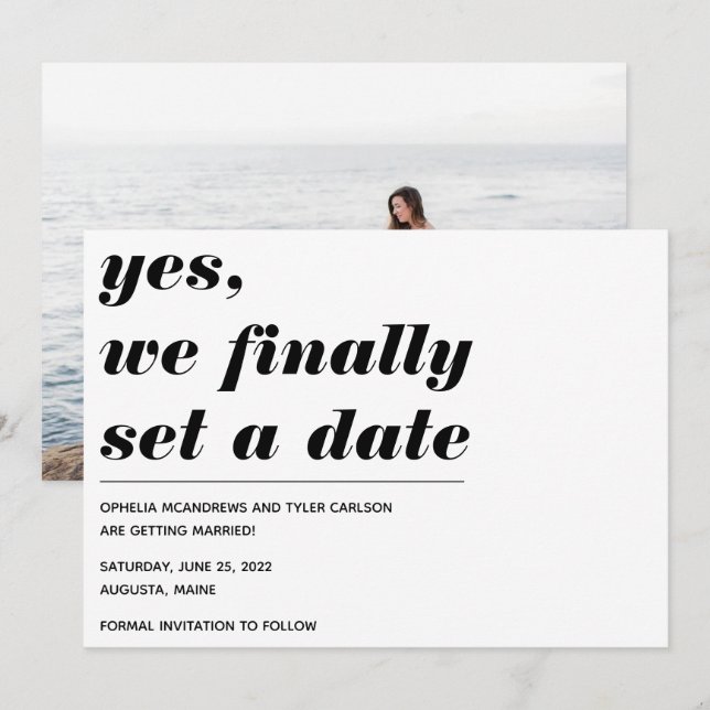 Save The Date Nous avons enfin défini une date Mariage Audaciale (Devant / Derrière)