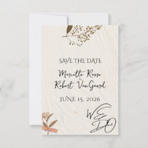 Save The Date NOUS FAISONS Fleurs pressées Mariage naturel et si