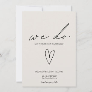 Save The Date Nous faisons minimaliste Beige Heart Photo