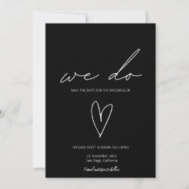 Save The Date Nous faisons minimaliste Black White Heart Photo