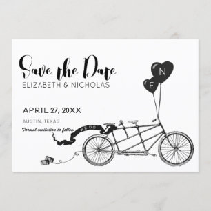 Save The Date Nous Faisons Tandem Bicycle Photo Enregistrer La D
