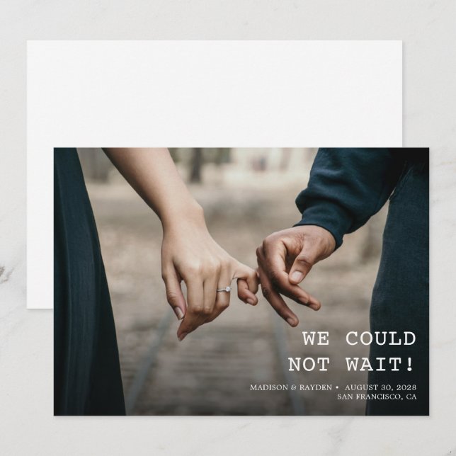 Save The Date Nous ne pouvions pas attendre Mariage Photo Minima (Devant / Derrière)