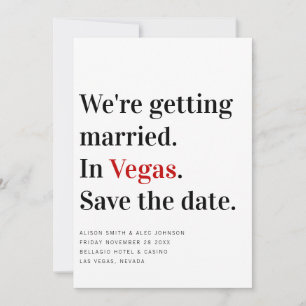 Save The Date Nous nous marions Mariage à Vegas Épargnez la date