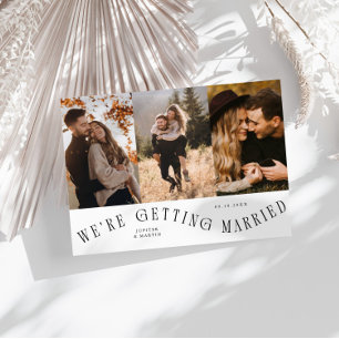 Save The Date Nous nous marions Multi Photo Blanc