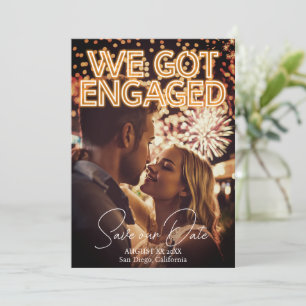 Save The Date Nous sommes fiancés Enseigne au néon Photo