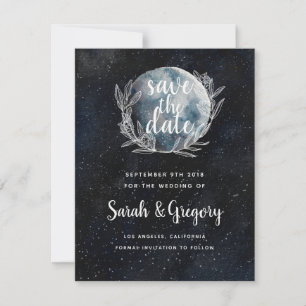 Save The Date Nuit étoilée sous la lune Monogramme Enregistrer l