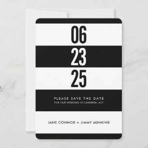Save The Date NUMÉRO DE LIVRE PILE BLANC blanc noir enregistrer