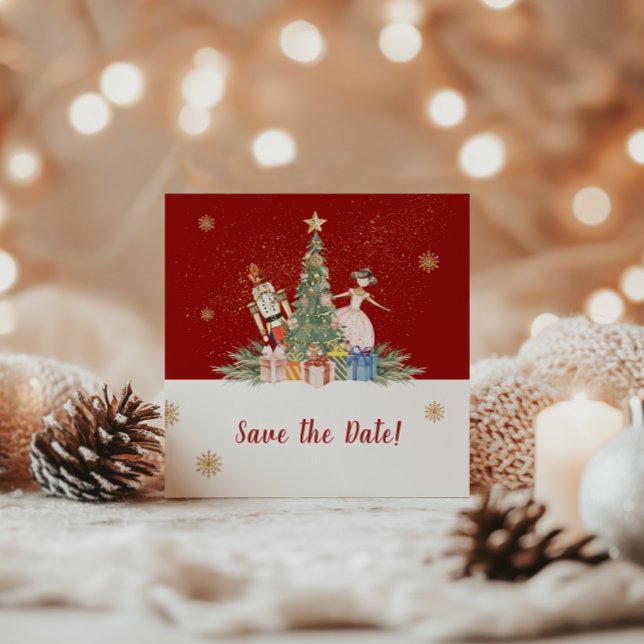 Save The Date Nutcracker Noël Baby shower de fête (Nutcracker Christmas Party Baby Shower Save The Date)
