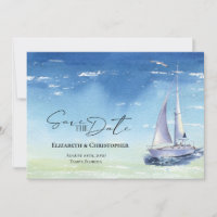Ocean Sail Boat Yacht Club Aquarelle bleu