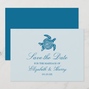 Save The Date Ocean Sea Turtle, Sea Blue Beach Wedding