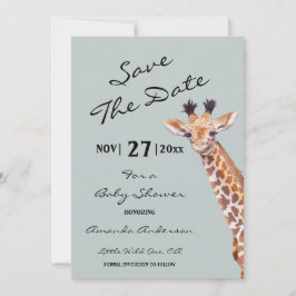 Save The Date Oh garçon bébé Baby shower de girafe