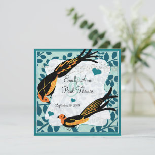 Save The Date Oiseau Art Déco vintage Enregistrer la date